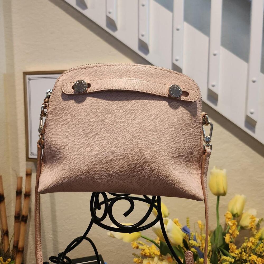 FURLA Piper Magnolia Pink Saffiano Leather Mini Crossbody Bag